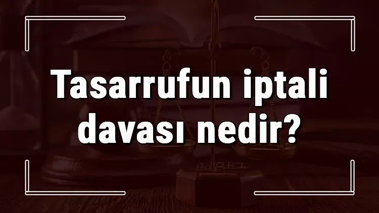 TASARRUFUN İPTALİ DAVASI NEDİR?